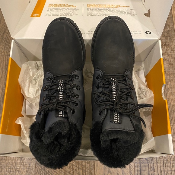 Timberland Premium 6 IN Warm Lined Black Ankle Boots Bootie Shoes Flats 8.5 NEW - Picture 8 of 8